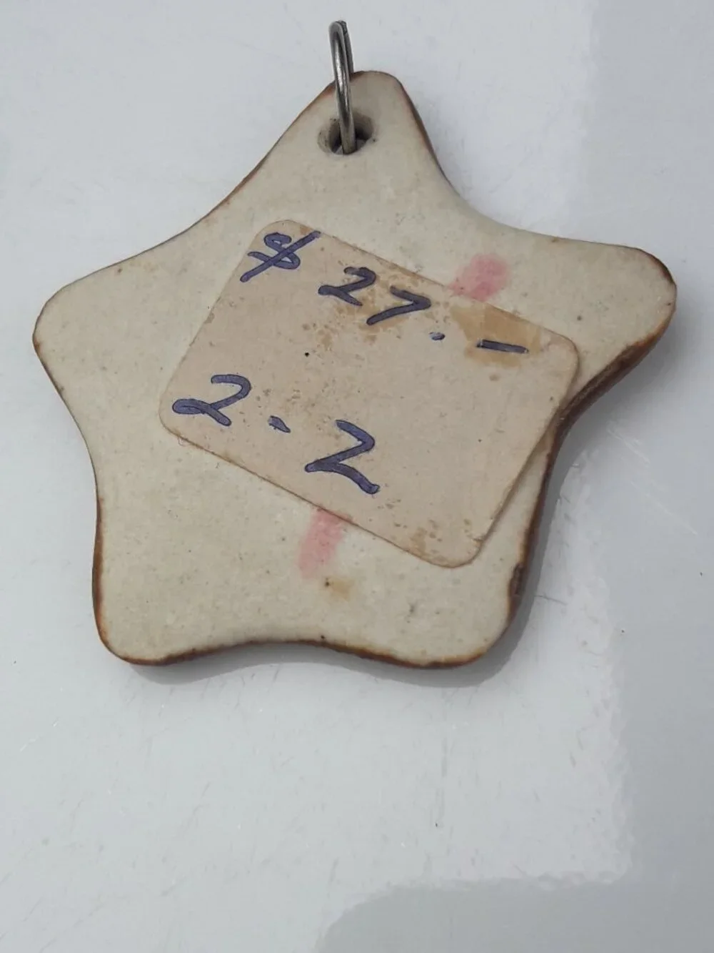 Vintage Pendant Bird Art Glazed Pottery Clay Tiny Star Hand Made - Picture 7 of 9